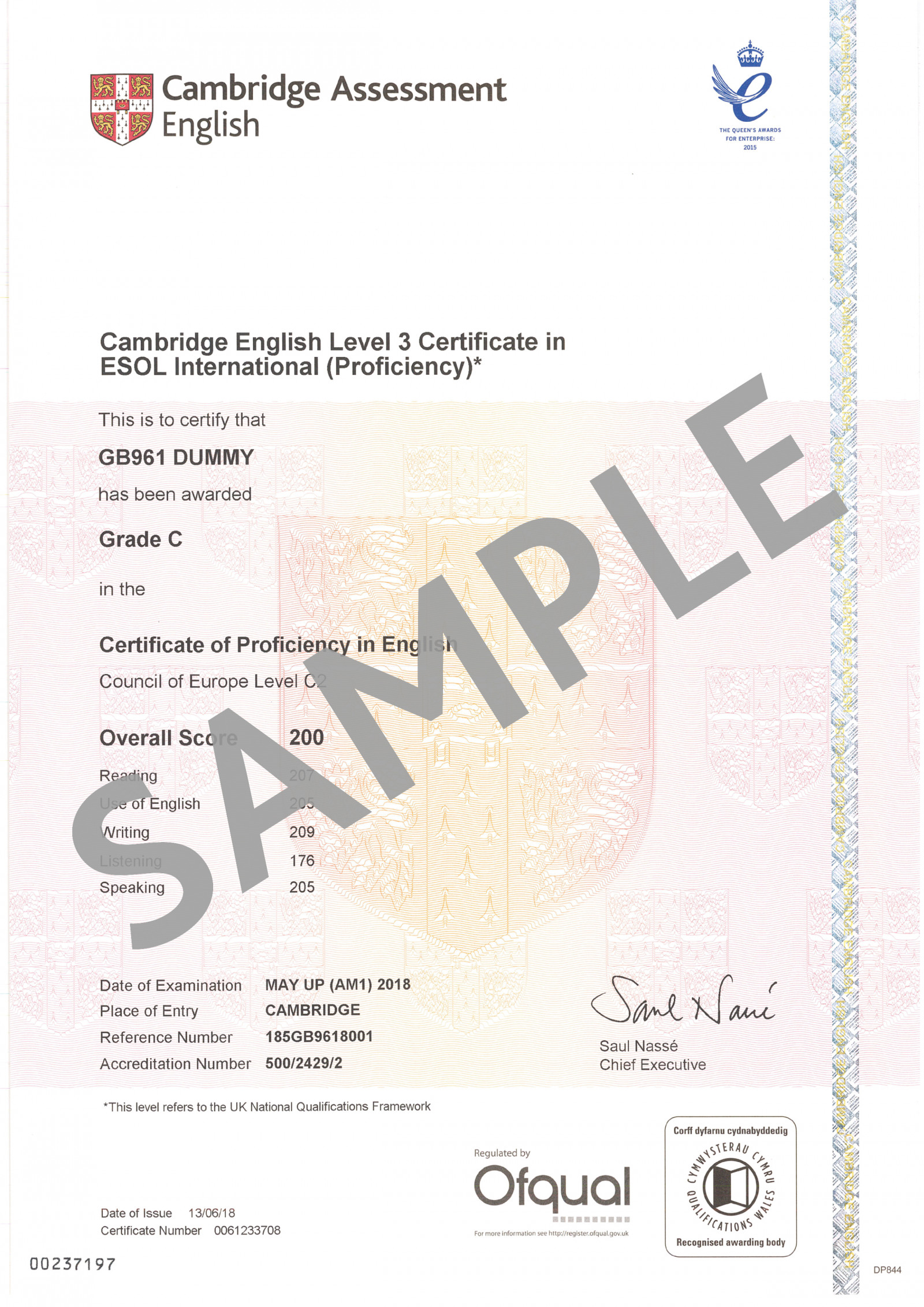 Cambridge Assessment English C2 Proficiency certificate